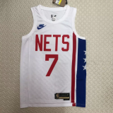 22-23 Nets DURANT #7 White Top Quality Hot Pressing NBA Jersey (Retro Logo)