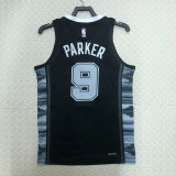 22-23 SA Spurs PARKER #9 Black Top Quality Hot Pressing NBA Jersey (Trapeze Edition)