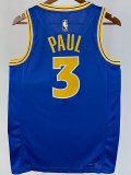 22-23 WARRIORS PAUL #3 Blue Top Quality Hot Pressing NBA Jersey (Retro Logo)