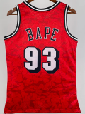 2023 HEAT & BAPE #93 Red Top Quality Hot Pressing NBA Jersey