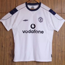 1999-2000 Man Utd White Away Retro Soccer Jersey