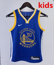 2023 Warriors CURRY #30 Blue Top Quality Hot Pressing Kids NBA Jersey