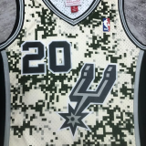 2013-14 SA Spurs GINOBILI #20 Green CamouflageTop Quality Hot Pressing NBA Jersey