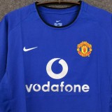 2002-2004 Man Utd Away Blue Retro Soccer Jersey