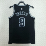 22-23 SA Spurs PARKER #9 Black Top Quality Hot Pressing NBA Jersey (Retro Logo)
