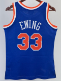 1991-92 KNICKS EWING #33 Blue Retro Top Quality Hot Pressing NBA Jersey