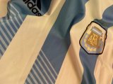 2014 Argentina Home Long Sleeve Retro Player version Soccer Jersey