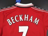Beckham 7# 1998-1999 Man Utd Home Retro Soccer Jersey