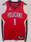 22-23 Pelicans WILLIAMSON #1 Red Top Quality Hot Pressing NBA Jersey (Trapeze Edition)