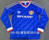 1986-1988 Man Utd Away Long sleeves Retro Soccer Jersey
