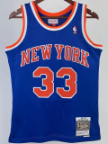 1991-92 KNICKS EWING #33 Blue Retro Top Quality Hot Pressing NBA Jersey
