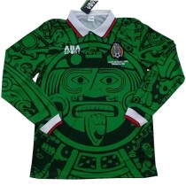 1998 Mexico Home Long Sleeve Retro Soccer Jersey