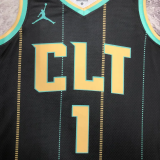 22-23 HORNETS BALL #1 Black City Edition Top Quality Hot Pressing NBA Jersey