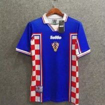 1998 Croatia Away Blue Retro Soccer Jersey