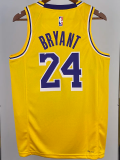 22-23 LAKERS BRYANT #24 Yellow Top Quality Hot Pressing NBA Jersey(圆领)