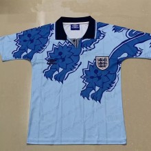 1992 England Away Blue Retro Soccer Jersey