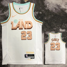 22-23 Cleveland Cavaliers JAMES #23 White City Edition Top Quality Hot Pressing NBA Jersey
