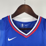 2023 CLIPPERS WESTBROOK #0 Blue Top Quality Hot Pressing Kids NBA Jersey