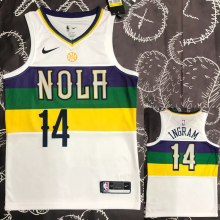 2018 Pelicans INGRAM #14 White City Edition Top Quality Hot Pressing NBA Jersey