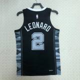 22-23 SA Spurs LEONARD #2 Black Top Quality Hot Pressing NBA Jersey (Trapeze Edition)