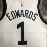22-23 TIMBERWOLVES EDWARDS #1 White City Edition Top Quality Hot Pressing NBA Jersey