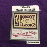 1984-85 LAKERS JOHNSON #32 Purple Retro Top Quality Hot Pressing NBA Jersey(圆领）