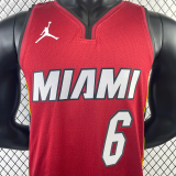 22-23 HEAT JAMES #6 Red Top Quality Hot Pressing NBA Jersey (Trapeze Edition)