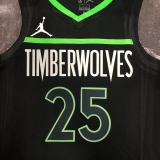 22-23 TIMBERWOLVES ROSE #25 Black Top Quality Hot Pressing NBA Jersey (Trapeze Edition)