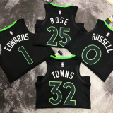 22-23 TIMBERWOLVES ROSE #25 Black Top Quality Hot Pressing NBA Jersey (Trapeze Edition)