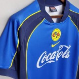 2001-2002 Club America Away Blue Retro Soccer Jersey