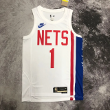 NETS BRIDGES #1 White Retro Top Quality Hot Pressing NBA Jersey