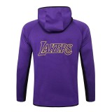 2020 NBA Los Angeles Lakers Violet Full Zip hoodie Tracksuit
