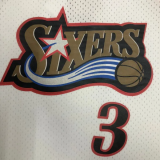 1998 76ERS IVERSON #3 White Retro Top Quality Hot Pressing NBA Jersey