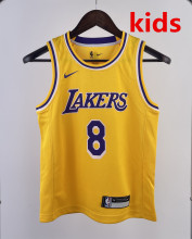 2023 LAKERS BRYANT #8 Yellow Top Quality Hot Pressing Kids NBA Jersey