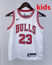 2023 BULLS JORDAN #23 White Top Quality Hot Pressing Kids NBA Jersey