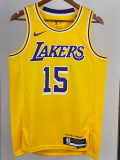 22-23 LAKERS REAVES #15 Yellow Top Quality Hot Pressing NBA Jersey(圆领)