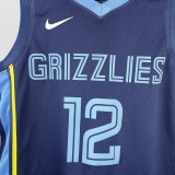 2023 GRIZZLIES MORANT #12 Blue Top Quality Hot Pressing Kids NBA Jersey