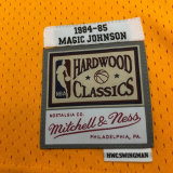 1984-85 LAKERS JOHNSON #32 Yellow Retro Top Quality Hot Pressing NBA Jersey