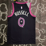 Timberwolves RUSSEL #0 Purple Black Top Quality Hot Pressing NBA Jersey