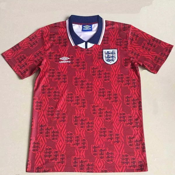 1994 England Away Red Retro Soccer Jersey
