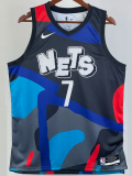 23-24 NETS DURANT #7 Blue Black City Edition Top Quality Hot Pressing NBA Jersey