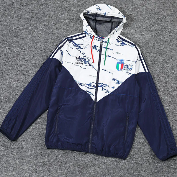 23-24 Italy White Royal Blue Windbreaker