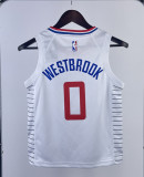 2023 Clippers WESTBROOK #0 White Top Quality Hot Pressing Kids NBA Jersey
