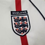 2002 England Home White Retro Soccer Jersey