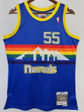 1991-92 Nuggets MUTOMBO #55 Blue Retro Top Quality Hot Pressing NBA Jersey