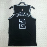22-23 SA Spurs LEONARD #2 Black Top Quality Hot Pressing NBA Jersey (Retro Logo)