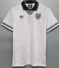 1990 England Home Retro Soccer Jersey
