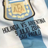 2014 Argentina Home Long Sleeve Retro Soccer Jersey