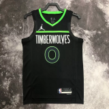 22-23 TIMBERWOLVES RUSSELL #0 Black Top Quality Hot Pressing NBA Jersey (Trapeze Edition)