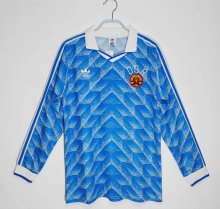 1988 Germany Away Blue Long sleeves Retro Soccer Jersey